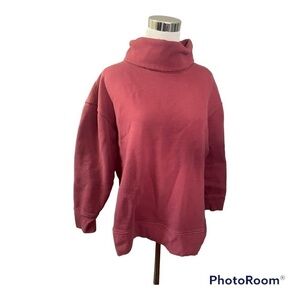 Athleta pink wide neck sweatshirt size medium